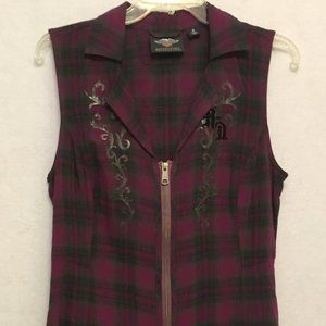 Harley-Davidson Women's Medium Purple Plaid Top